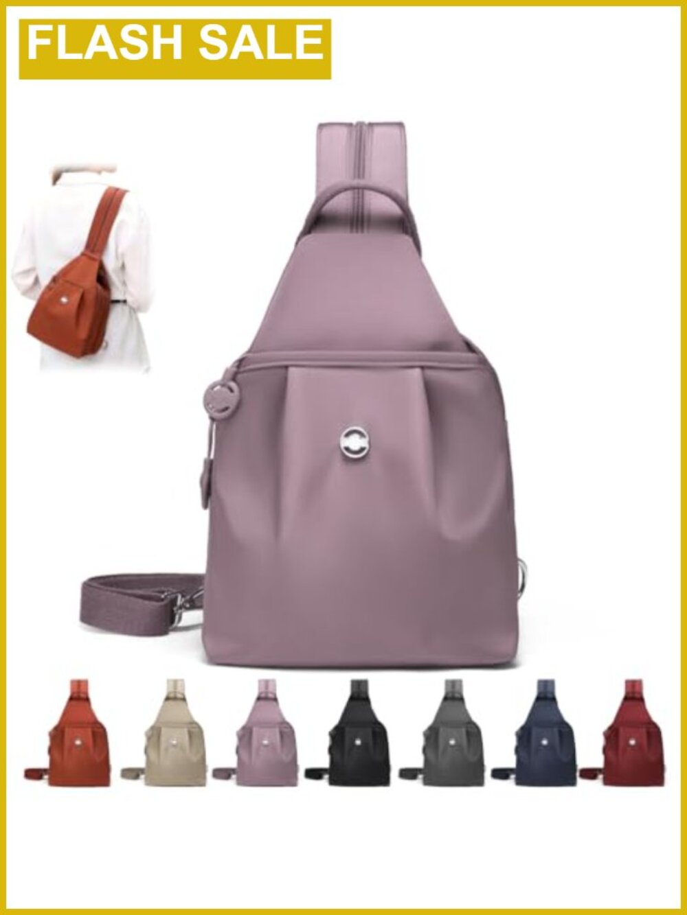 3-in-1 Anti-Theft Convertible Tote Backpack Nylon Water-Resistant Travel Purse
